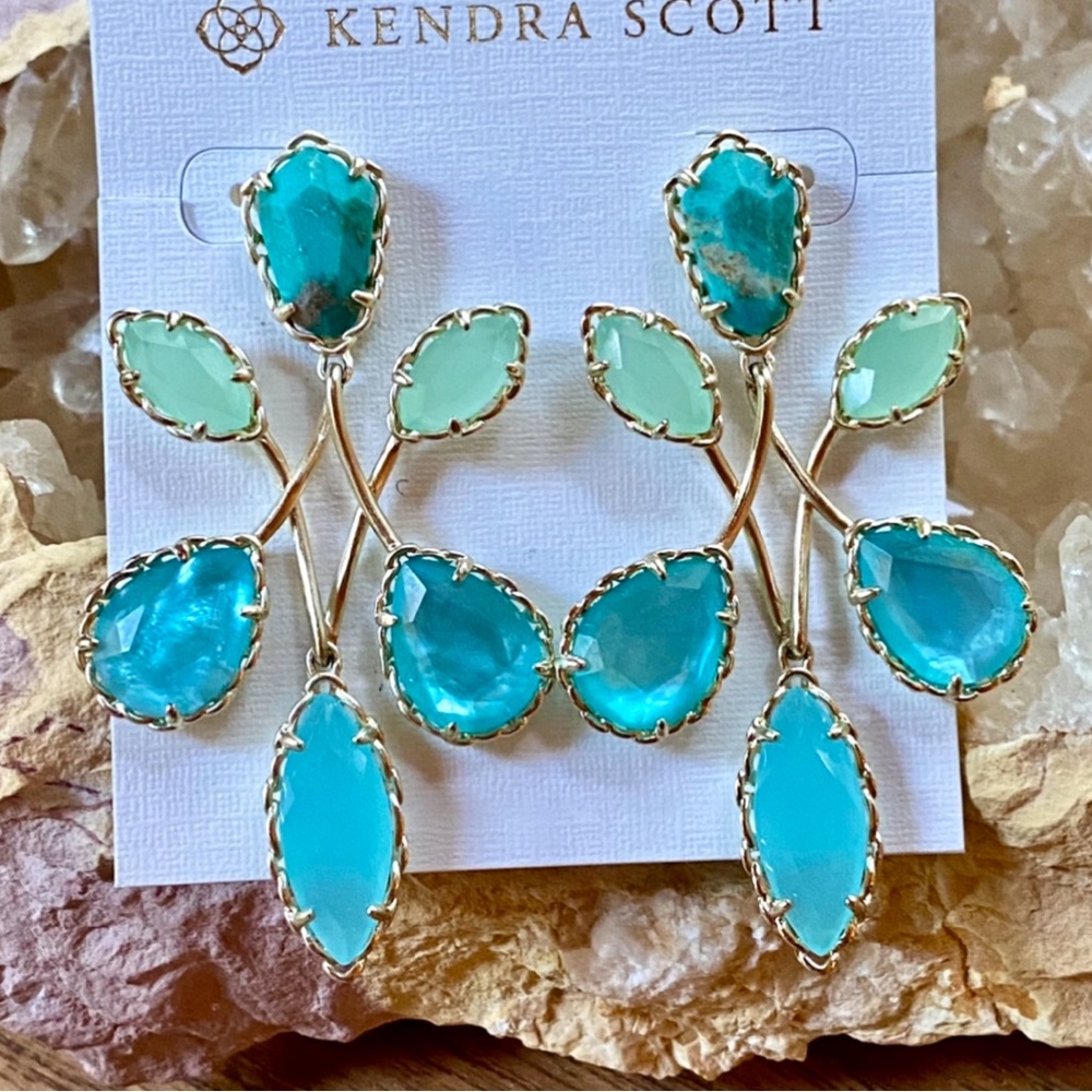 🌺🎉HP🎉🌺 NWT Kendra Scott Gwyneth Gold Statement Earrings - Picture 3 of 12